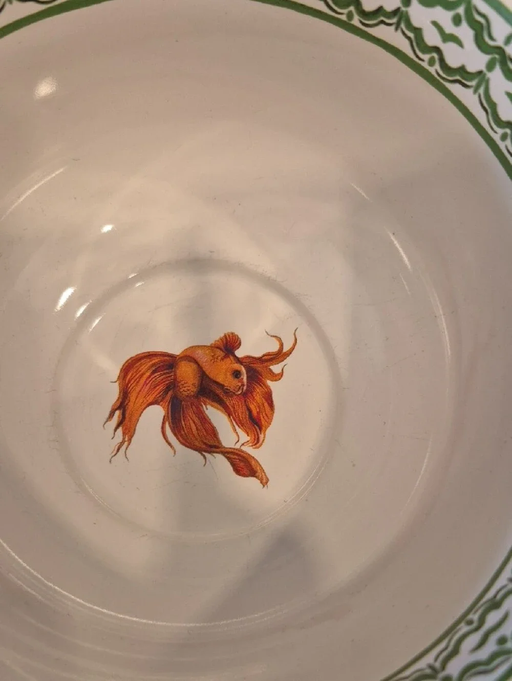 Williams Sonoma Koi Green Vine Porcelain Serving Bowl Or Rice Bowl